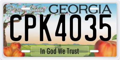 GA license plate CPK4035