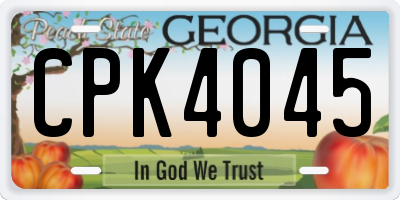 GA license plate CPK4045