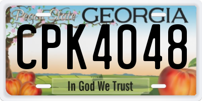 GA license plate CPK4048