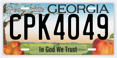 GA license plate CPK4049