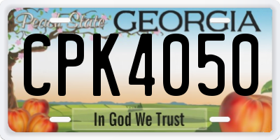 GA license plate CPK4050