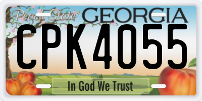 GA license plate CPK4055