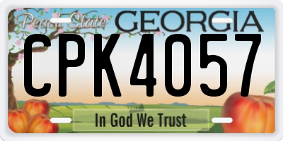 GA license plate CPK4057