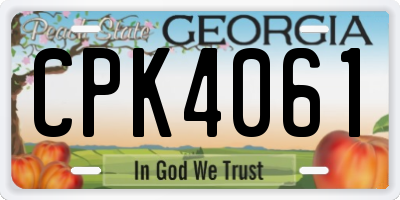 GA license plate CPK4061