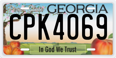 GA license plate CPK4069