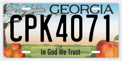 GA license plate CPK4071