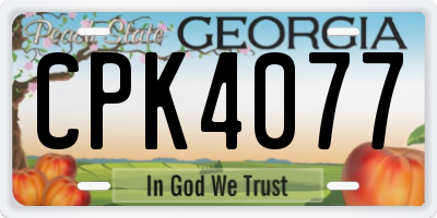 GA license plate CPK4077