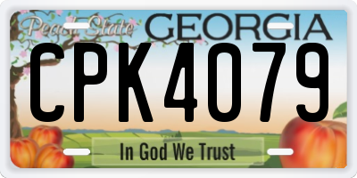 GA license plate CPK4079