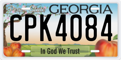 GA license plate CPK4084