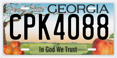 GA license plate CPK4088