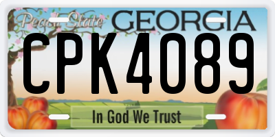 GA license plate CPK4089