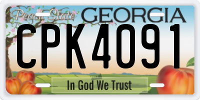 GA license plate CPK4091