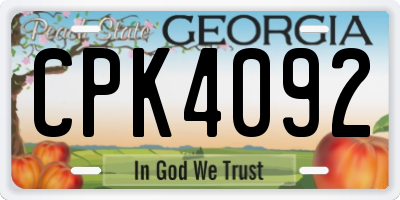 GA license plate CPK4092