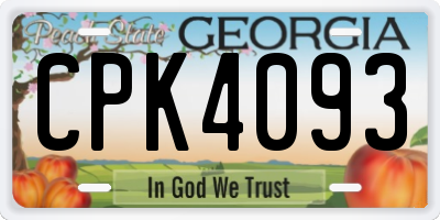 GA license plate CPK4093