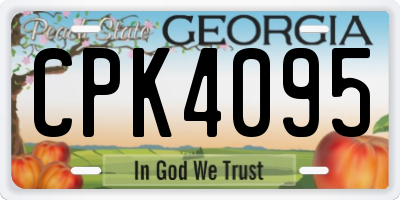 GA license plate CPK4095