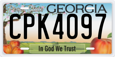 GA license plate CPK4097
