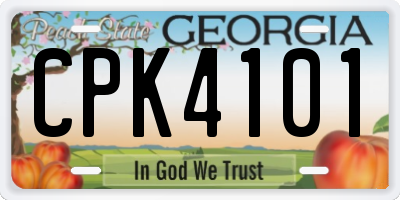 GA license plate CPK4101