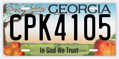 GA license plate CPK4105