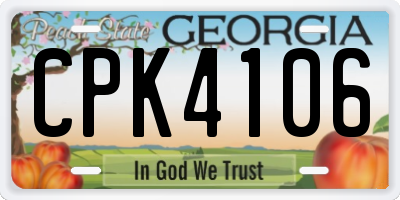 GA license plate CPK4106