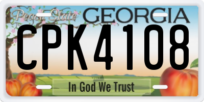 GA license plate CPK4108