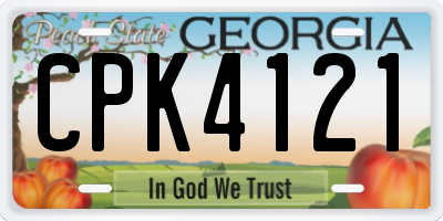 GA license plate CPK4121
