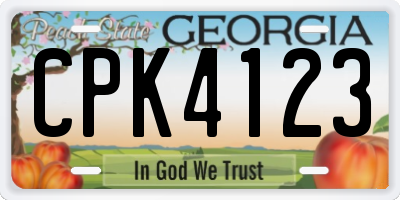 GA license plate CPK4123