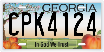 GA license plate CPK4124