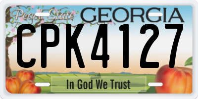 GA license plate CPK4127