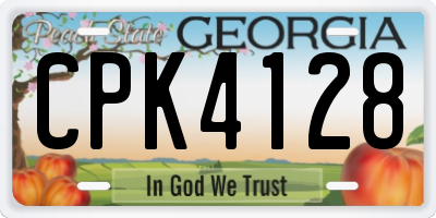 GA license plate CPK4128