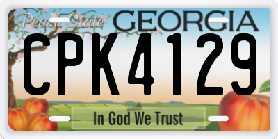 GA license plate CPK4129