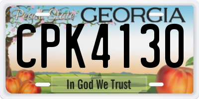 GA license plate CPK4130