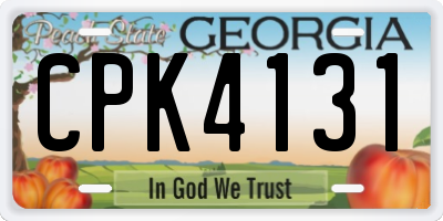 GA license plate CPK4131