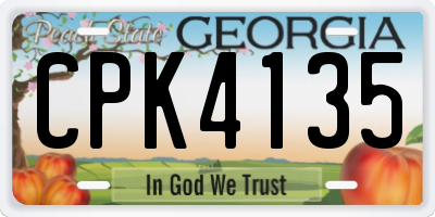 GA license plate CPK4135