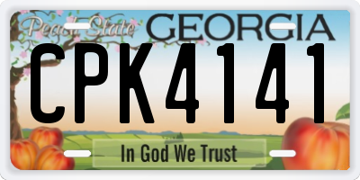 GA license plate CPK4141