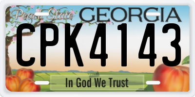 GA license plate CPK4143