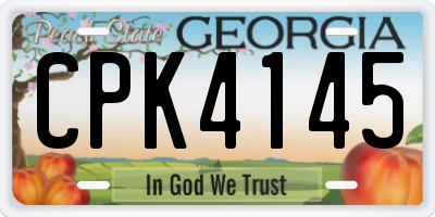 GA license plate CPK4145