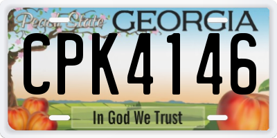 GA license plate CPK4146