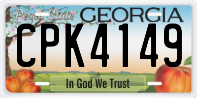 GA license plate CPK4149