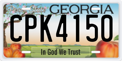 GA license plate CPK4150