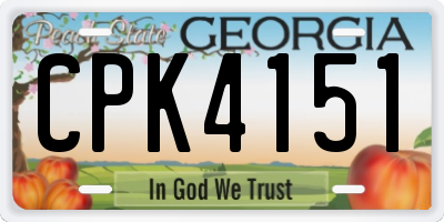 GA license plate CPK4151