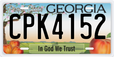 GA license plate CPK4152