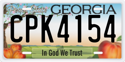 GA license plate CPK4154