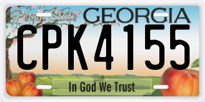 GA license plate CPK4155