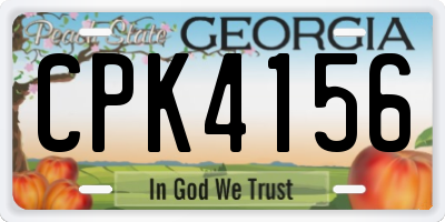 GA license plate CPK4156