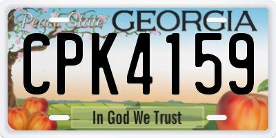 GA license plate CPK4159