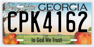 GA license plate CPK4162