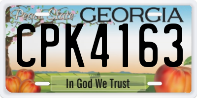 GA license plate CPK4163