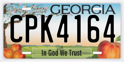 GA license plate CPK4164