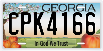 GA license plate CPK4166