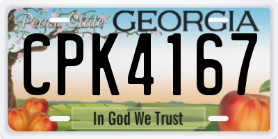 GA license plate CPK4167